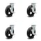 Service Caster 8 Inch Rubber on Steel Swivel Caster Set with Roller Bearings and Brakes SCC SCC-30CS820-RSR-TLB-4 - alternate 2